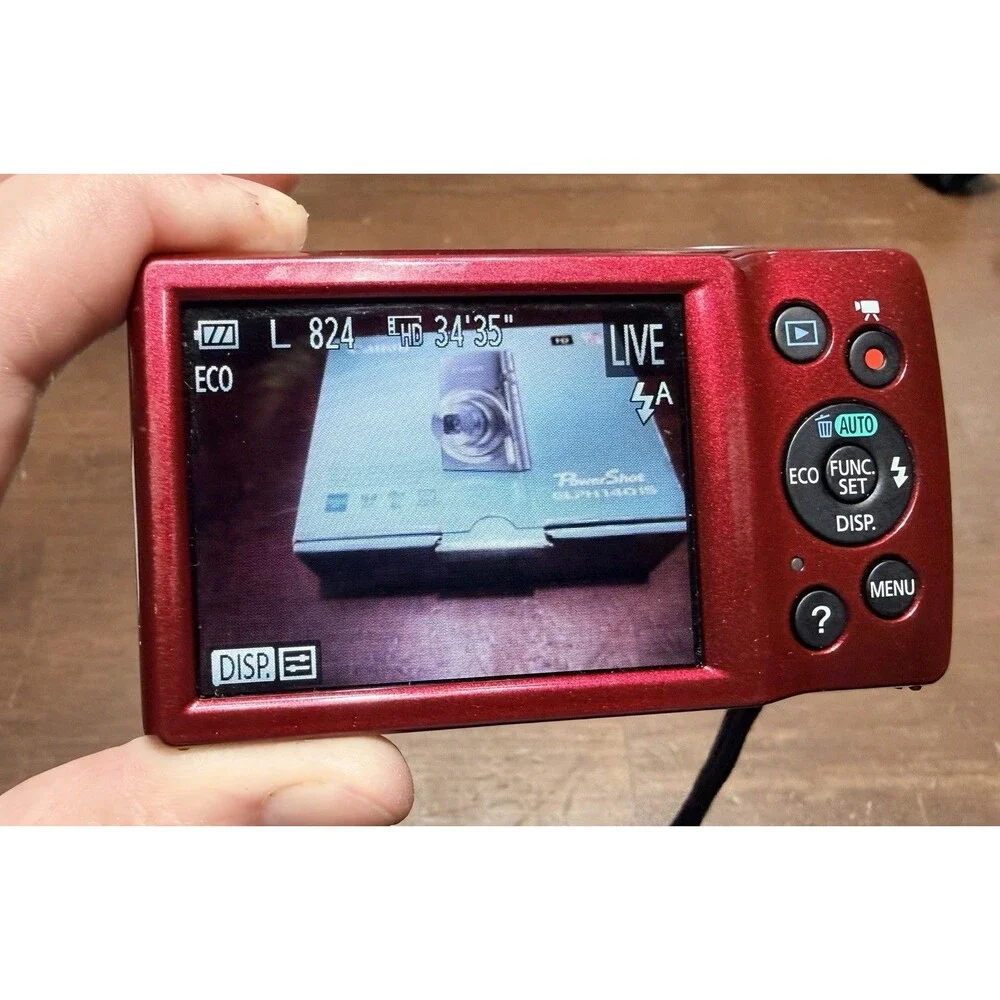 Red Canon PowerShot ELPH 140 IS  16.0 MP W/box, Card, Battery & Charger -Tested-